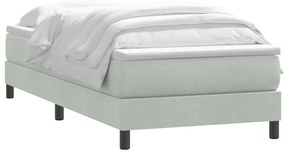 vidaXL Κρεβάτι Boxspring με Στρώμα Ανοιχτό Γκρι 80x210 εκ. Βελούδινο