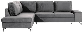 Γωνιακός καναπές Κρεβάτι LORIEN, γκρί βελουτέ 294x94x215cm-Αριστερή γωνία-BOG3234