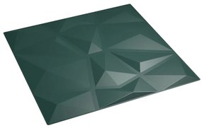 vidaXL Πάνελ Τοίχου 48 τεμ. Σχ. Διαμάντι Πράσινα 50x50εκ. 12μ² από XPS