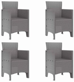 vidaXL Σέτ φαγητού για κήπο 5 pcs Ανοιχτό γκρι Rattan Polt