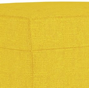 Σετ Σαλονιού 4 Τεμαχίων Ανοιχτό Κίτρινο Υφασμάτινο με Μαξιλάρια - Κίτρινο