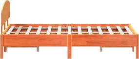 vidaXL Σκελετός Κρεβ. Χωρίς Στρώμα Καφέ Κεριού 150x200 εκ Μασίφ Πεύκο