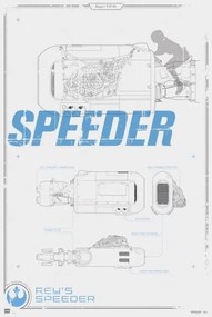 Αφίσα Star Wars - Rey's Speeder, (61 x 91.5 cm)
