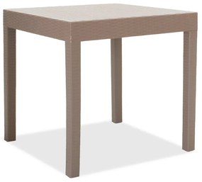Τραπέζι Gabi pakoworld PP χρώμα μόκα 80x80x77εκ - Πολυπροπυλένιο - 143-000025