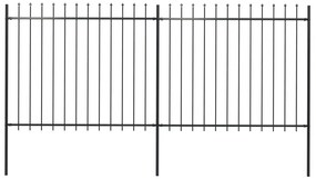 Κάγκελα Περίφραξης με Λόγχες Μαύρα 3,4 x 1,5 μ. από Χάλυβα