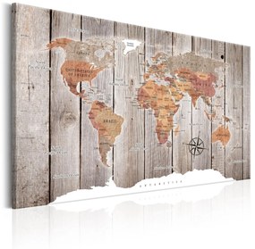 Πίνακας - World Map: Wooden Stories 90x60