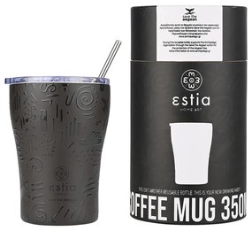 Θερμός με Καλαμάκι  Coffee Mug  350ml Noir Echo