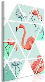 Πίνακας - Geometric Flamingos (1 Part) Vertical 40x60