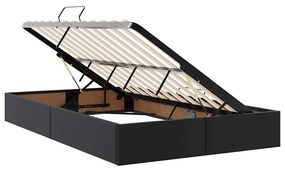 vidaXL Κρεβάτι Αποθήκης με στρώμα Μαύρο 120 x 190 cm Τεχνητό Δέρμα