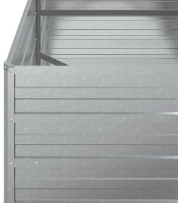 Ζαρντινιέρα Υπερυψωμένη Ασημί 160x80x77 εκ. Γαλβανισμ. Χάλυβας