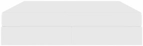 vidaXL Κρεβάτι με αποθηκευτικό χώρο και στρώμα 2 pcs Λευκό Δέρμα