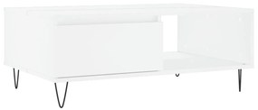 Τραπεζάκι Σαλονιού Λευκό 90 x 60 x 35 εκ. Επεξεργασμένο Ξύλο - Λευκό