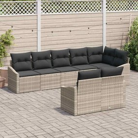 vidaXL Σέτ φαγητού για κήπο με μαξιλάρι 8 pcs Ανοιχτό γκρι