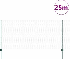 vidaXL Εξωτερική εξάγωνη περίφραξη με στήλη 25 x 1 m Πράσινο Δίχτυ