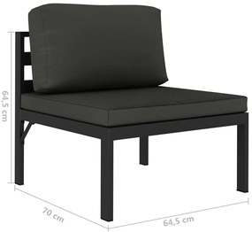 vidaXL Σαλόνι Κήπου 8 Τεμαχίων Ανθρακί Αλουμινίου με Μαξιλάρια