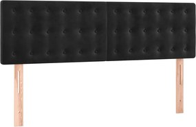 vidaXL Κρεβάτι Boxspring με Στρώμα Μαύρο 140x200 εκ. Βελούδινο