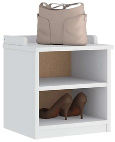 Πάγκος διαδρόμου "SANDNES" Λευκό 45x40x50 εκ. Πεύκο μασίφ ξύλο