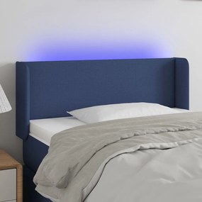 vidaXL Κεφαλάρι Κρεβατιού LED Μπλε 103x16x78/88 εκ. Υφασμάτινο