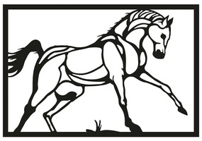 Διακοσμητικό Τοίχου Horse 891TNL1119 49x34cm Black Wallity Μέταλλο
