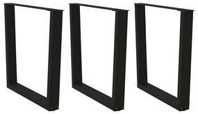 Πόδια Τραπεζαρίας Σχήματος V 3 τεμ. Μαύρο 80x(72-73,3) εκ. Ατσάλι