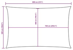 Πανί Σκίασης Ορθογώνιο Καφέ 5 x 8 μ. από Ύφασμα Oxford - Καφέ