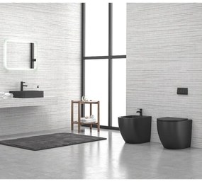 KARAG MILOS LT2141D-RMB Λεκάνη δαπέδου rimless με κάλυμμα μαύρο ματ