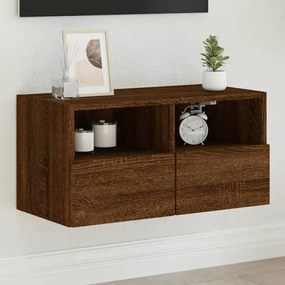 Ντουλάπι Τοίχου Τηλεόρασης Καφέ Δρυς 60x30x30εκ. Επεξ. Ξύλο