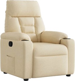 vidaXL Πολυθρόνα Ανακλινόμενη Κρεμ Υφασμάτινη