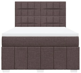 ΚΡΕΒΑΤΙ BOXSPRING ΜΕ ΣΤΡΩΜΑ ΣΚΟΥΡΟ ΚΑΦΕ 140X190 ΕΚ. ΥΦΑΣΜΑΤΙΝΟ 3291666