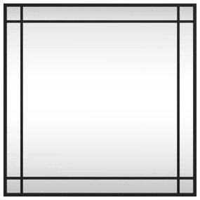 Καθρέφτης Τοίχου Τετράγωνος Μαύρος 60 x 60 εκ. από Σίδερο - Μαύρο