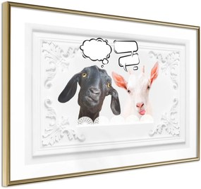 Αφίσα - Conversation of Two Goats - 45x30 - Χρυσό - Χωρίς πασπαρτού