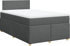 vidaXL Κρεβάτι Boxspring με Στρώμα Σκούρο Γκρι 120x200 εκ. Υφασμάτινο