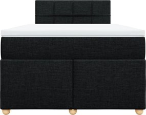 vidaXL Κρεβάτι Boxspring με Στρώμα Μαύρο 120x200 εκ. Υφασμάτινο
