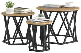 vidaXL Κομοδίνο Μονάδας 3 pcs artisan δρυς 53 x 53 x 40 cm