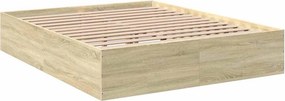 vidaXL Πλαίσιο Κρεβατιού Sonoma Δρυς 150x200 εκ. Επεξεργασμένο Ξύλο