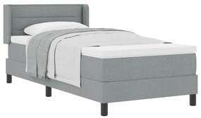 vidaXL Κρεβάτι box spring με στρώμα με στρώμα Ανοιχτό γκρι 90 x 200 cm