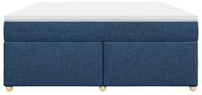 vidaXL Κρεβάτι Boxspring με Στρώμα Μπλε 180x200 εκ. Υφασμάτινο