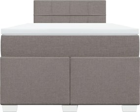 vidaXL Κρεβάτι Boxspring με Στρώμα Taupe 120x200 εκ. Υφασμάτινο