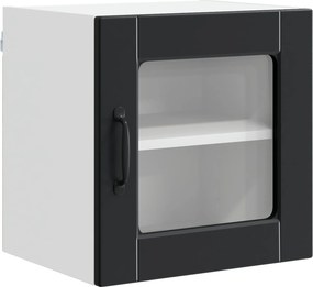 vidaXL Ραφιέρα τοίχου PORTO 2 pcs Μαύρο Επεξεργασμένο Ξύλο