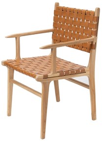 Chair S Line με μπράτσα και δέρμα S2159-00N3