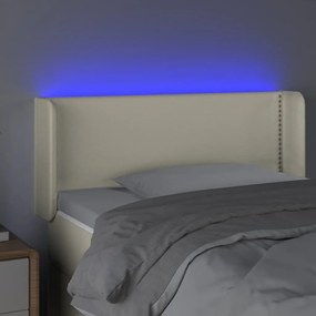 Κεφαλάρι Κρεβατιού LED Κρεμ 103x16x78/88εκ. από Συνθετικό Δέρμα 3123182