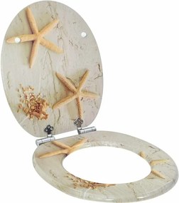 vidaXL Μαλακή κλειστή λεκάνη Κίτρινο και Λευκό 44 x 38 εκ. Πίνακας MDF