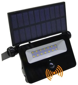 Adeleq Ηλιακός Προβολέας LED 8W Mε Ανιχνευτή Κίνησης Υπερύθρων 900lm 4000K Μαύρος 5-0811
