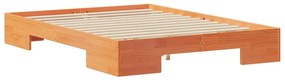 vidaXL Κρεβάτι δαπέδου Καφέ 120 x 200 cm Μασίφ ξύλο πεύκου