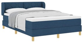 vidaXL Κρεβάτι με Ελατήρια και Στρώμα Κρεμ 90x200 εκ Υφασμα Μπλε