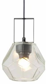 Φωτιστικό Οροφής Μονόφωτο Aca Diamondra V371481PC Black Matt/Clear