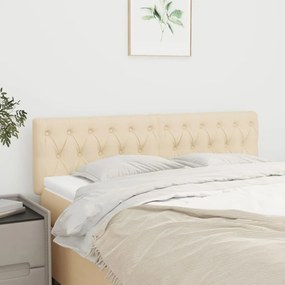 vidaXL Κεφαλάρια Κρεμ 160x7x78/88 εκ. Ύφασμα