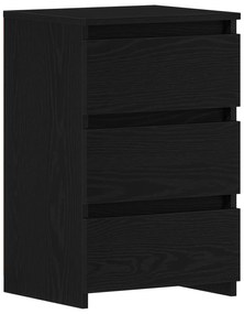 vidaXL Κομοδίνο Μαύρο Οξιά 40x35x62,5 εκ Επεξεργασμένο Ξύλο
