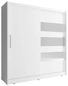 Lh-homefurniture Ντουλάπα Συρόμενη 24113-MJ3-200 Χρώμα Λευκό  200x214x62cm 24113-MJ3w-200