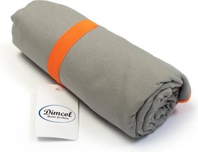 Πετσέτα Microfiber (80x160) Dimcol Quick Dry Grey-Orange